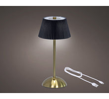 LED oplaadb. tafellamp binnen zwart/goud D15 H30,5cm