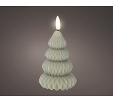 LED kaars wax steady binnen groen/warm wit D7,2 H10,5cm