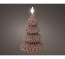 LED kaars wax steady binnen bruin/warm wit D9 H13,5cm