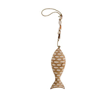 Fish S wood with rope 29x10x2.5cm White-wash