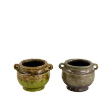 Planter ceramic 11x9x7.5cm Green mix