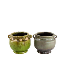 Planter ceramic 14x13x10.5cm Green mix