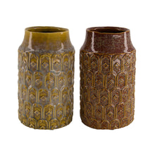 Vase ceramic Ø13x21cm Brown/Yellow mix