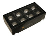 w/b. 8 glassballs/cap silver shiny 80 mm