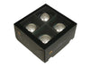 w/b. 4 glassballs/cap silver shiny 100 mm