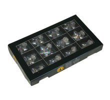 w/b. 12 glass stars/cap clear pearl 40 mm