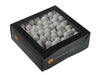 w/b. 144 glass balls/wire white opal 20 mm