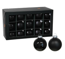 w/b. 30 glassballs/cap black 57 mm