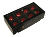 w/b. 8 glass balls/cap red shiny 80 mm