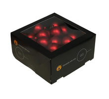 w/b. 36 glassballs/wire red mat 40 mm
