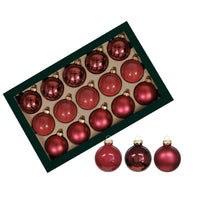 w/b. 30 glassballs/cap christmas red 57 mm