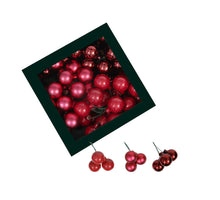 w/b. 72 glassballs/wire christmas red 30 mm