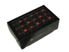 w/b. 48 glass balls/cap dark red combi 40 mm