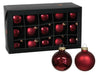 w/b. 30 glass balls/cap dark red combi 57 mm
