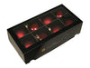 w/b. 8 glass balls/cap dark red combi 80 mm