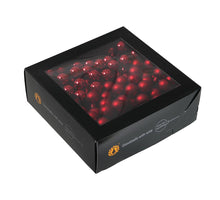 w/b. 144 glassballs/wire dark red combi 20 mm
