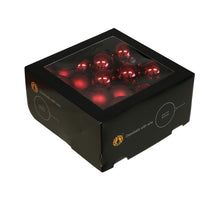 w/b. 36 glassballs/wire dark red combination 40 mm