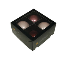 w/b. 4 glassballs/cap wild blossom 100 mm