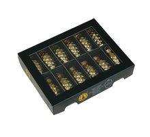 w/b. 12 glass cones/cap bright gold shiny 60 mm