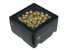 w/b. 144 glassballs/wire bright gold shiny 25 mm