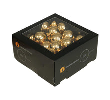 w/b. 36 glassballs/wire bright gold shiny 40 mm