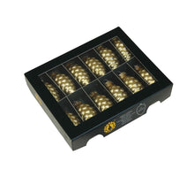 w/b. 12 glass cones/cap bright gold mat 60 mm