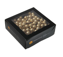 w/b. 144 glassballs/wire bright gold mat 20 mm