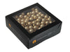 w/b. 144 glassballs/wire bright gold matt 20 mm