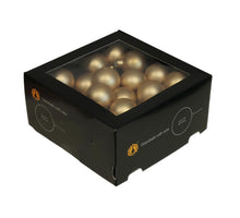w/b. 36 glassballs/wire bright gold mat 40 mm
