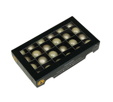 w/b. 24 glassballs/cap champagne combi 25 mm
