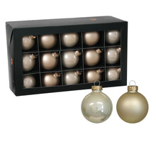 w/b. 30 glassballs/cap champagne combi 57 mm