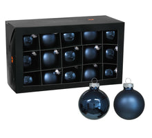 w/b. 30 glassballs/cap night blue 57 mm