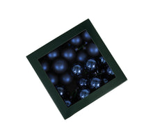 w/b. 36 glassballs/wire night blue 40 mm