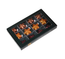 w/b. 12 glass stars/cap caramel brown 40 mm