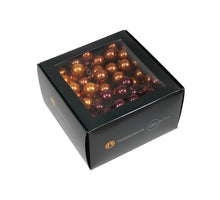 w/b. 144 glassballs/wire caramel brown 25 mm