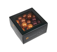 w/b. 36 glassballs/wire caramel brown 40 mm