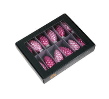w/b. 12 glass cones/cap pink opal 60 mm