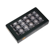 w/b. 24 glassballs/cap tuffstone 25 mm