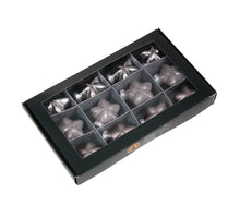 w/b. 12 glass stars/cap tuffstone 40 mm