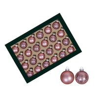 w/b. 24 glassballs/cap blush 25 mm