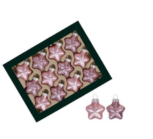 w/b. 12 glass stars/cap blush 40 mm