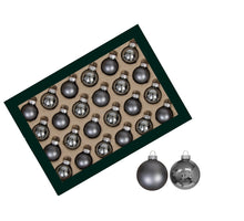 w/b. 24 glassballs/cap pigeon 25 mm