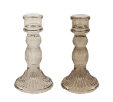 Dinner candle holder glass Ø8x15.5cm Mixed gray