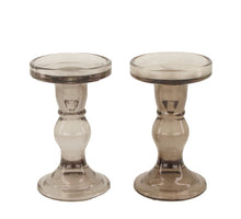 Candle holder glass Ø8.5x14cm Mixed gray