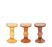 Candle holder glass Ø8.5x14cm Mixed brown