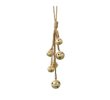 Bundel bellen ijzer goud 5x5x45cm aan jute touw