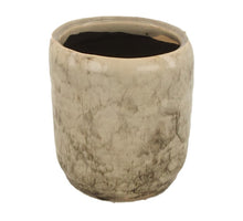 Planter ceramic Ø8x8.5cm Taupe/Grey