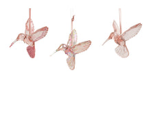 Kolibrie polystyreen transparent, iris, transpa with glitter 3ass roze L.9.5cm x W.7.1cm x H.9cm