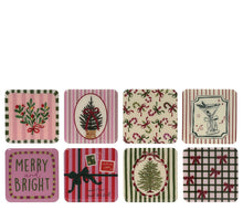 Onderzetter mdf enamel xmas designs 8ass assortie L.9.5cm x W.0.6cm x H.9.5cm