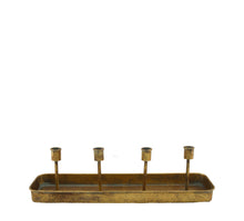 Dinner candle holder metal 48.5x12.5x13cm Gold white-washed